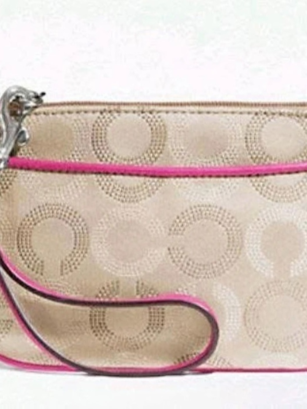 VTG 2012 Coach Dot Op Art Small Wristlet Khaki